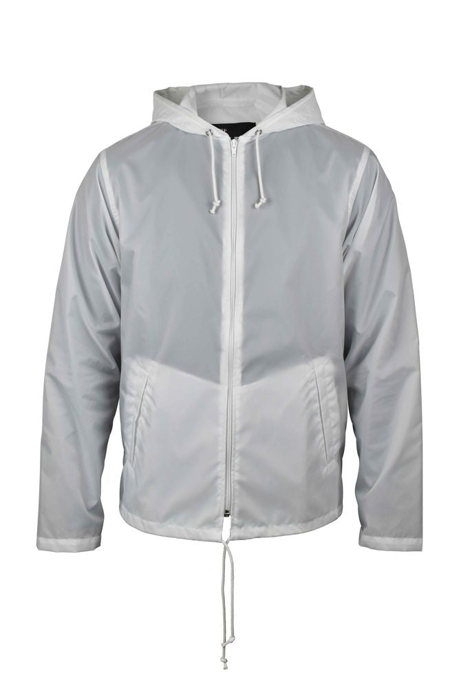 White Waterproof Nylon Jacket With Beatles Print