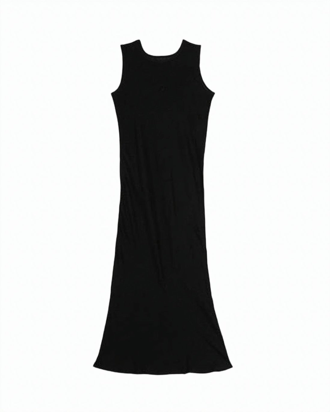 Sleeveless Long Linen Dress with Flared Hem Crafted
