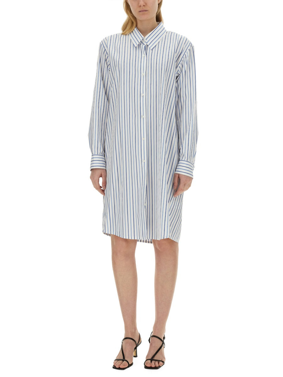 Oversized Cotton Shirt With Bold Stripe Pattern