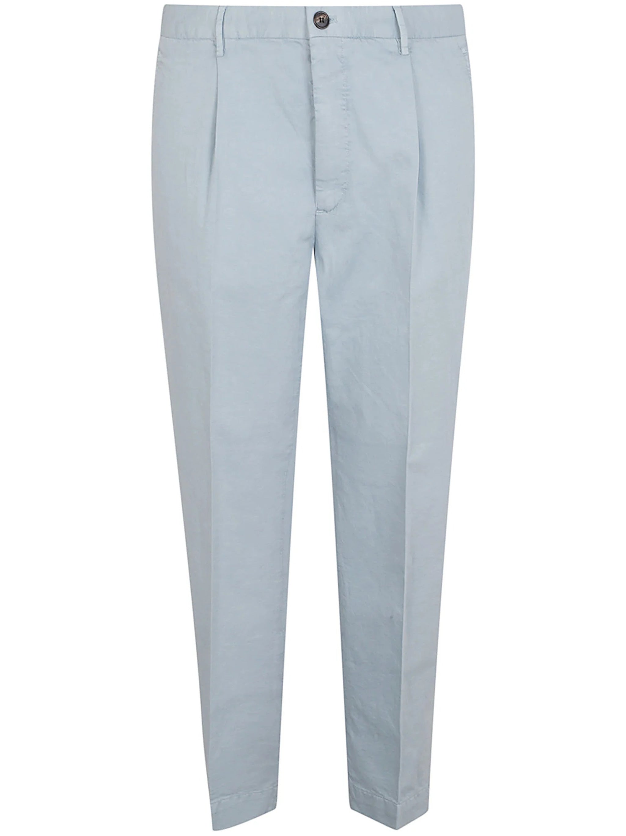 Blue Tailored Flat Front Trousers