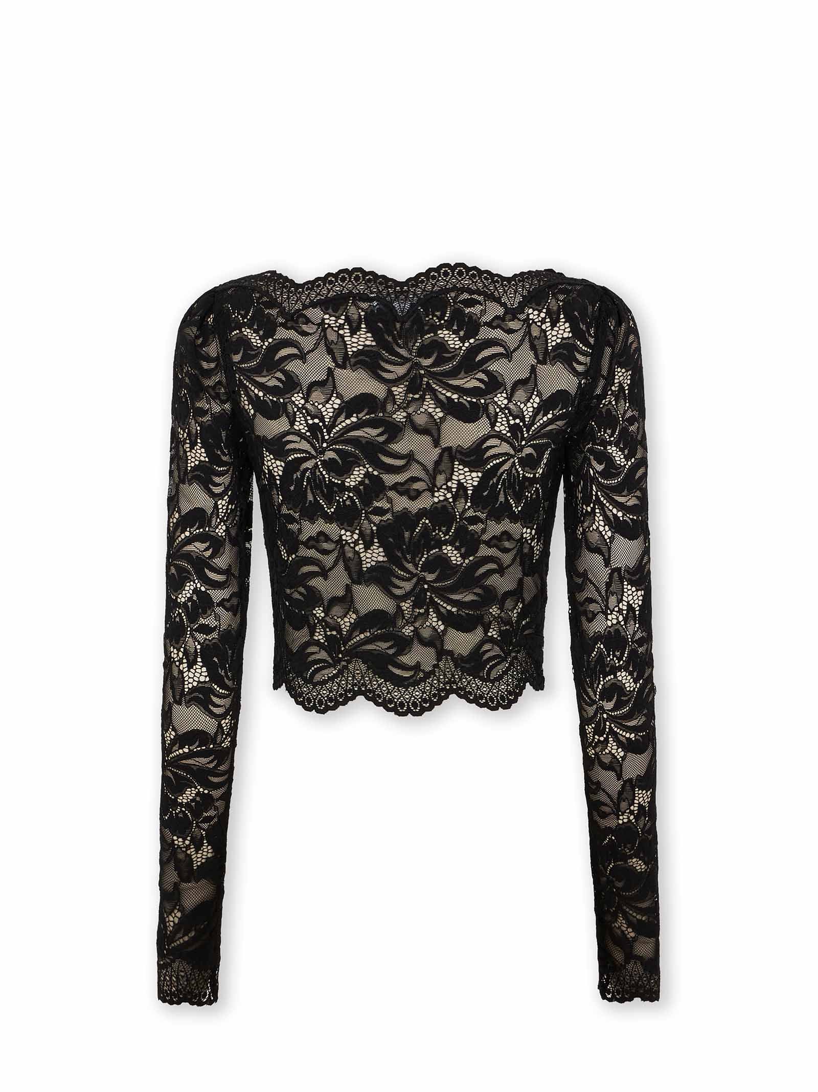 Cropped Floral Lace Top