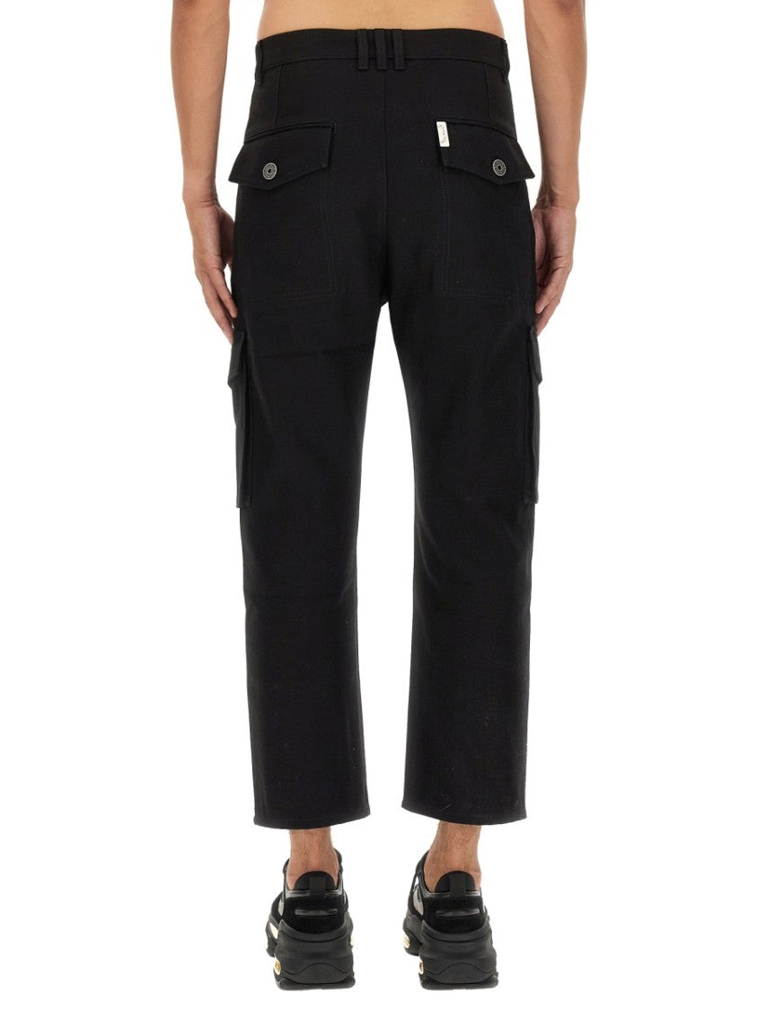Cropped Black Cargo Pants