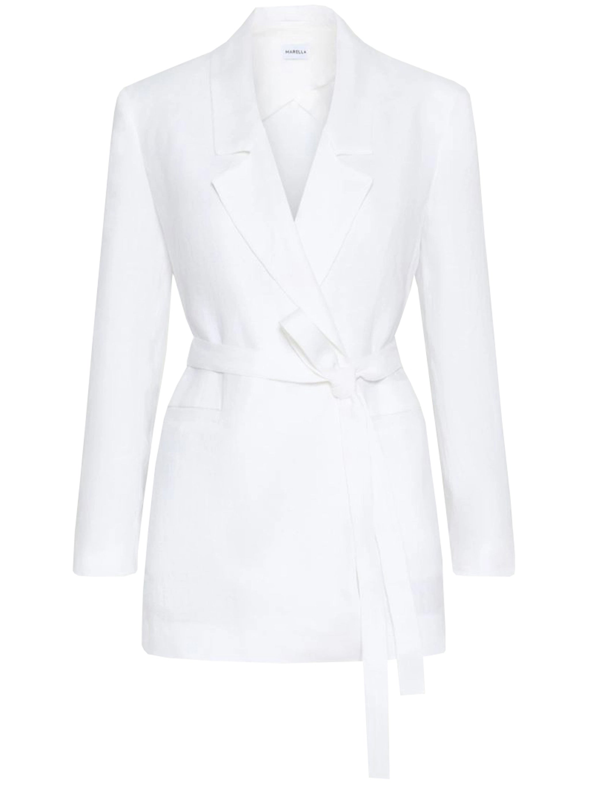 Black Mllmodico Structured Belted Linen Jacket