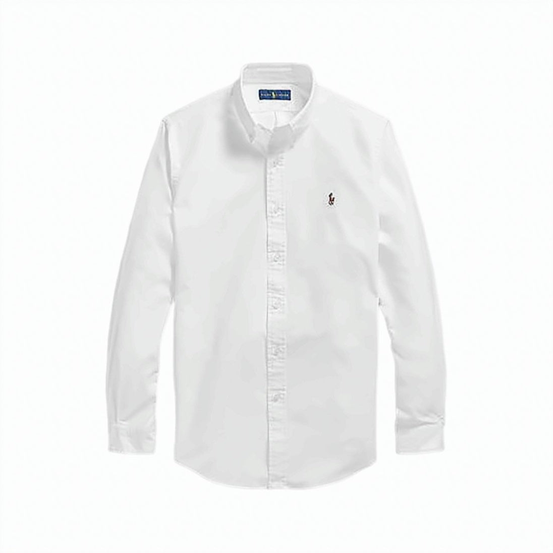 Long-Sleeve Button-Down Shirt with Embroidered Logo