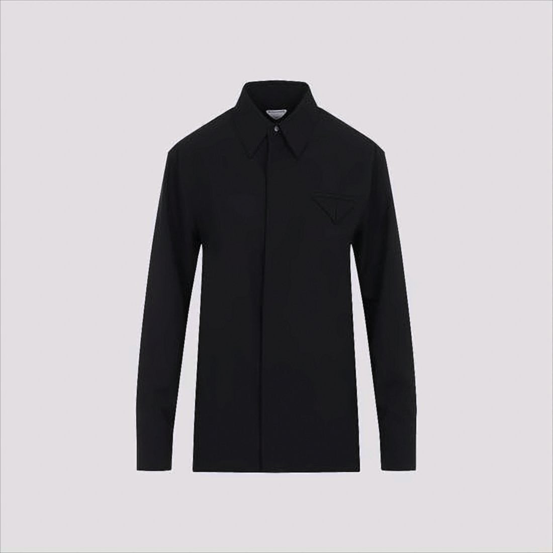 Pointed Collar Wool Shirt