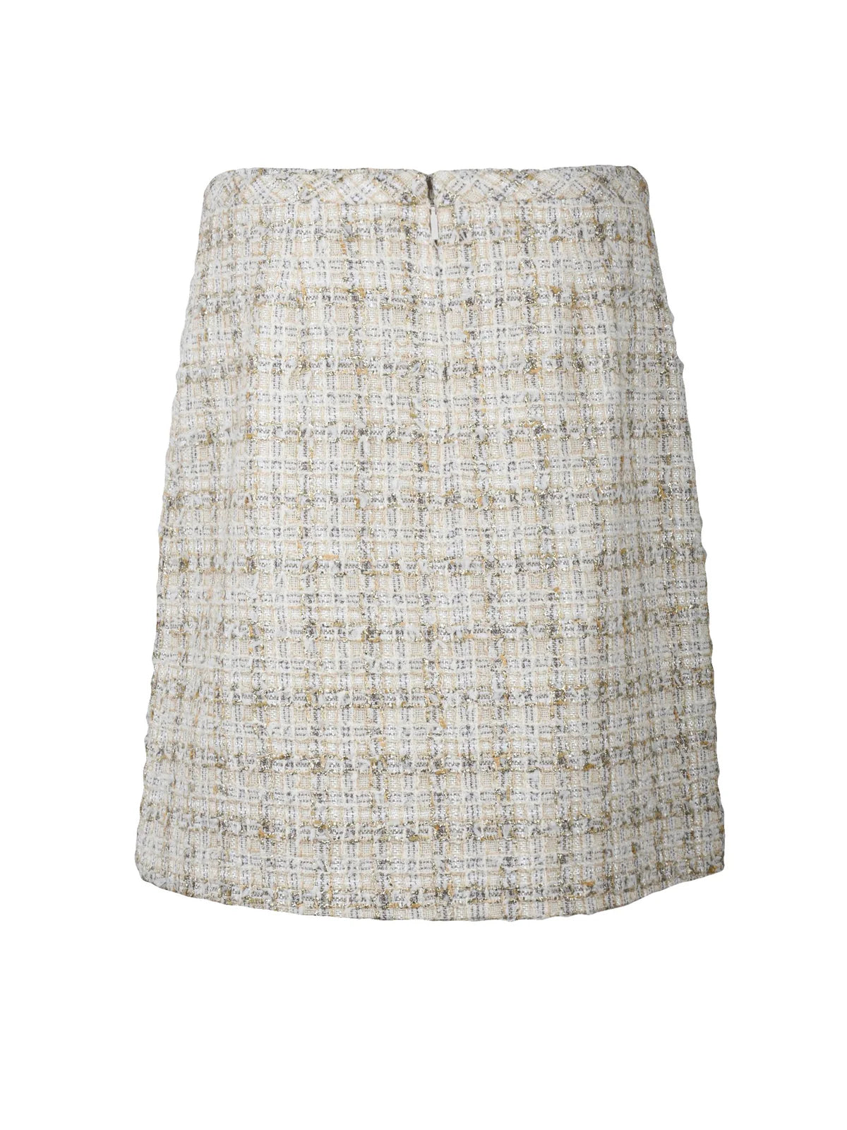 Bouclé Mini Skirt - Beige/Gold