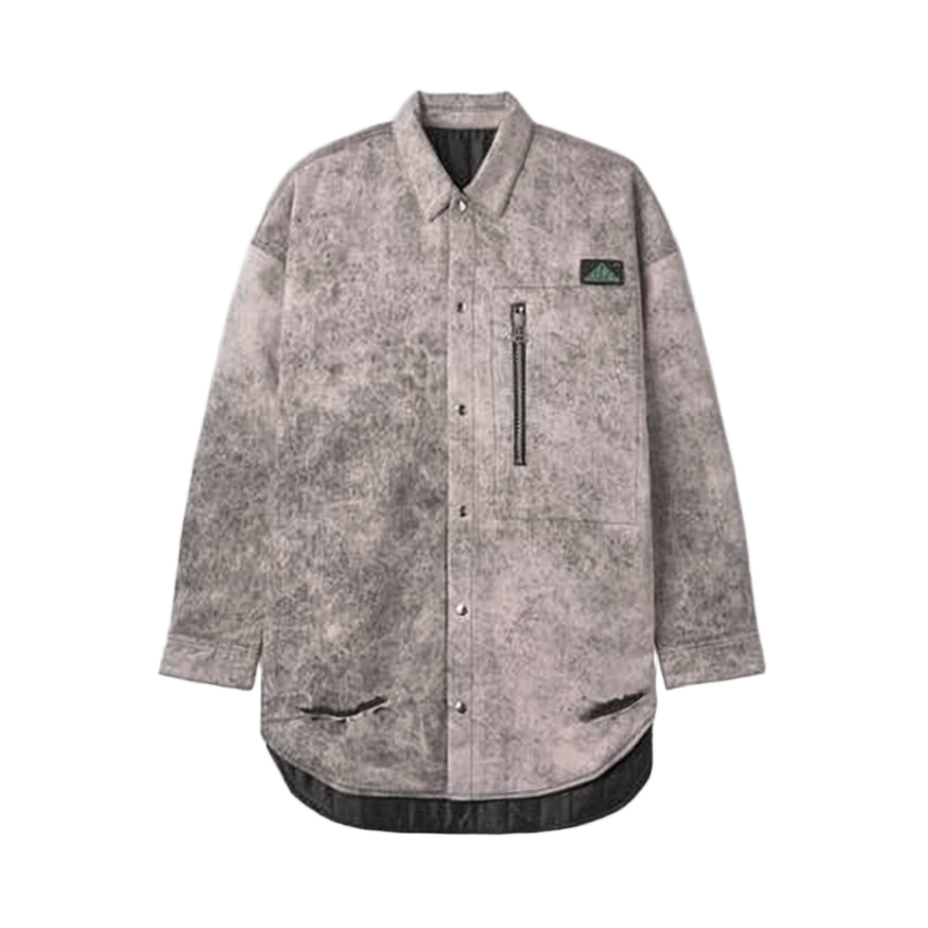 Textured Cotton Jacket with Snap Closure