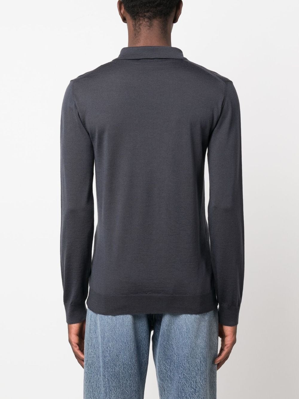 Classic Long-Sleeve Virgin Wool Polo Shirt