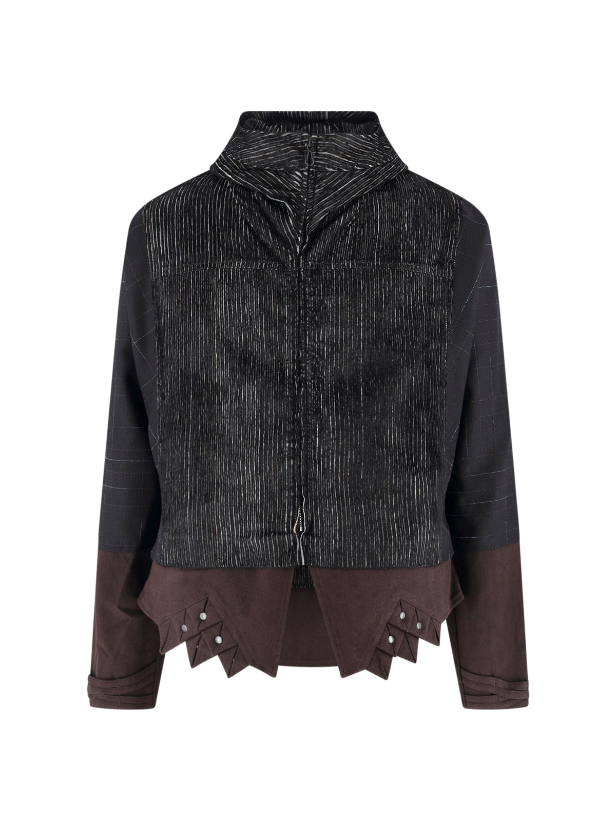 Black Textured Studded Cutout Jacket