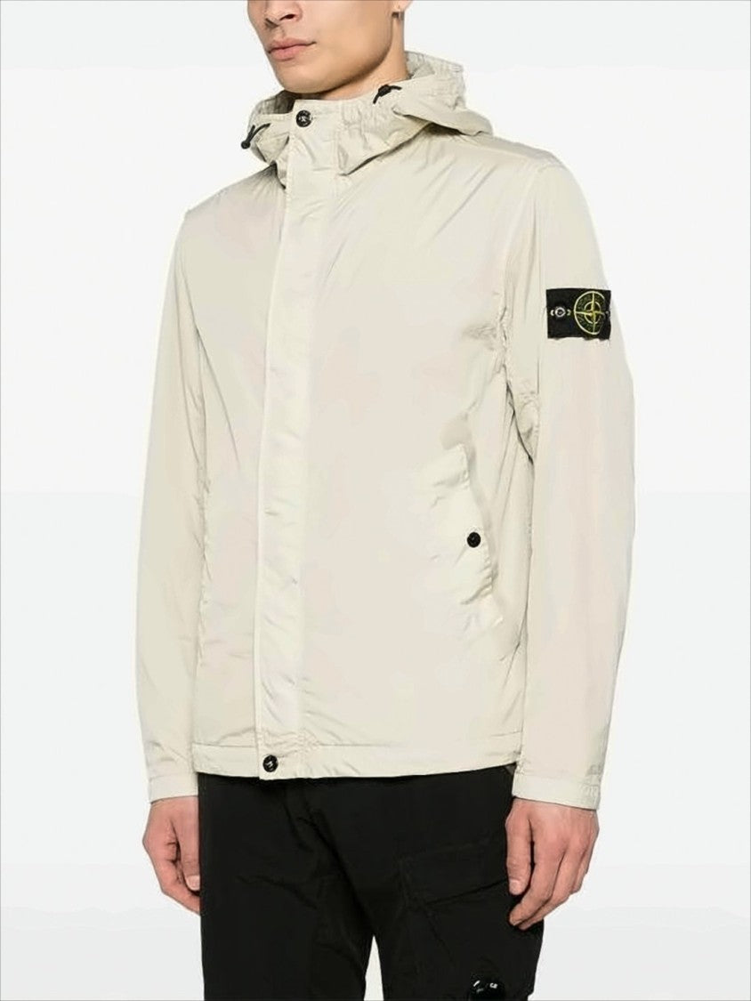 Minimalistic Nylon Jacket with Adjustable Hood