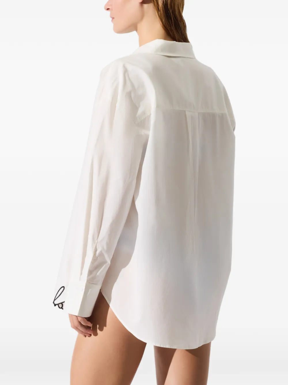 Classic White Button-Up Shirt with Signature Detail