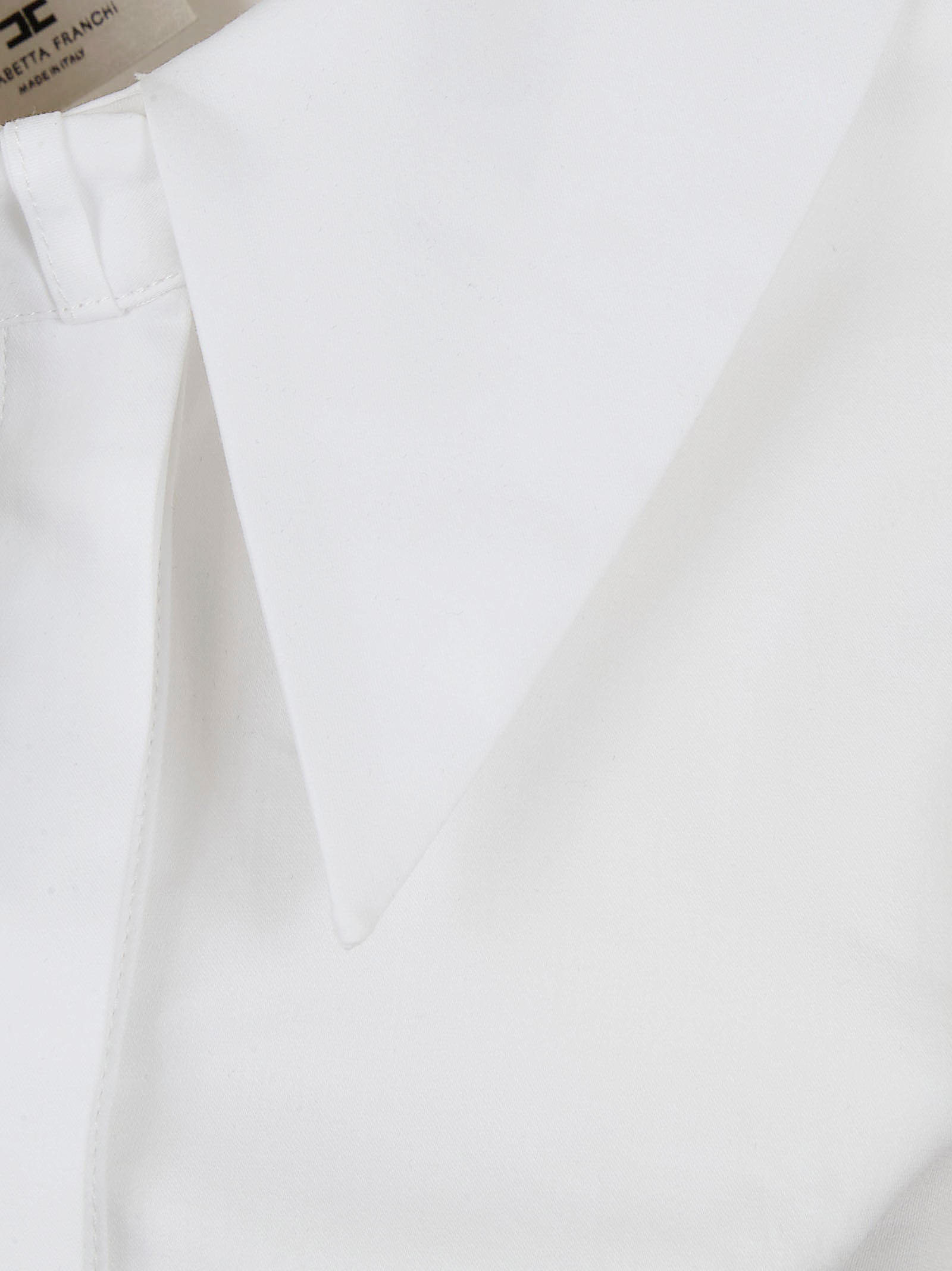 Asymmetrical Cotton Shirt With Tailored Fit And Pointed Collar