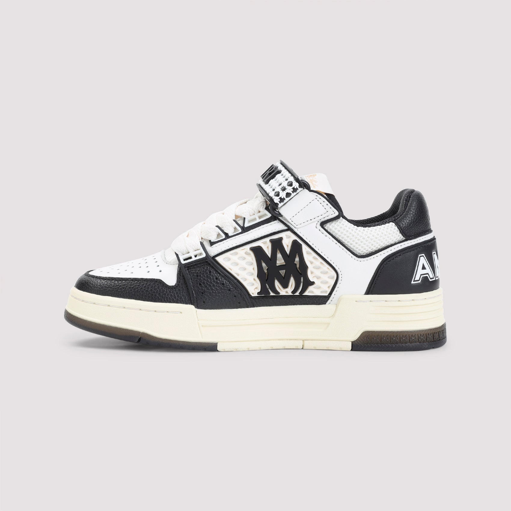 Low-Top Leather Sneakers With Textured Panels And Bold Branding