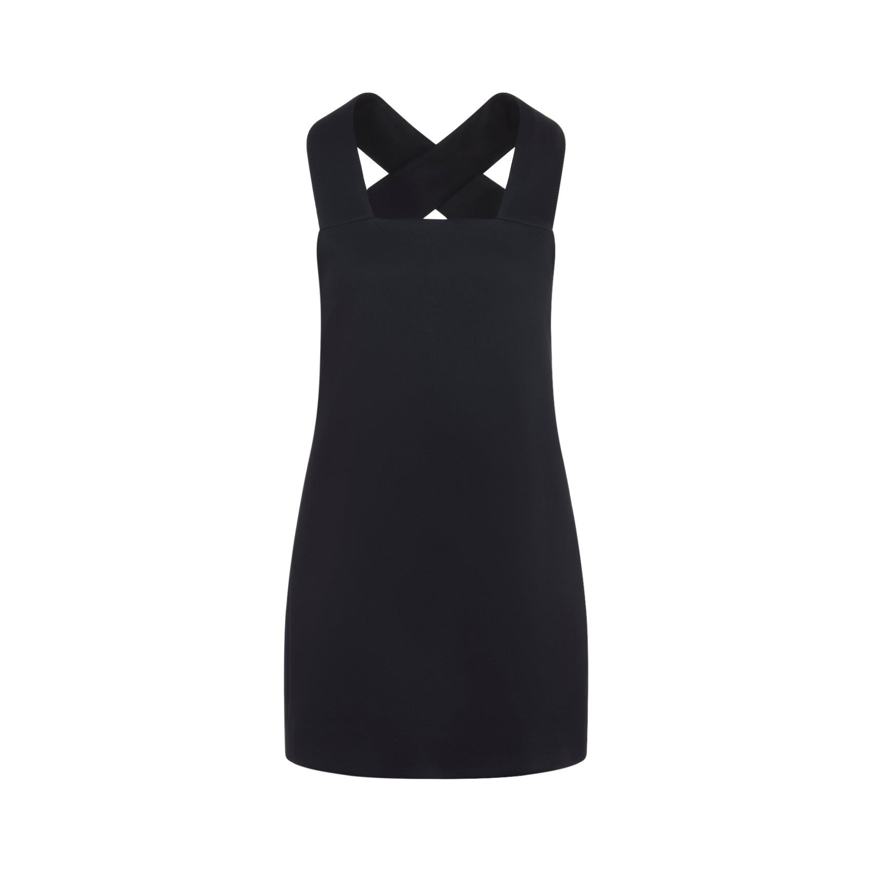 Mini Black Dress With Crossback Straps And Fitted Silhouette