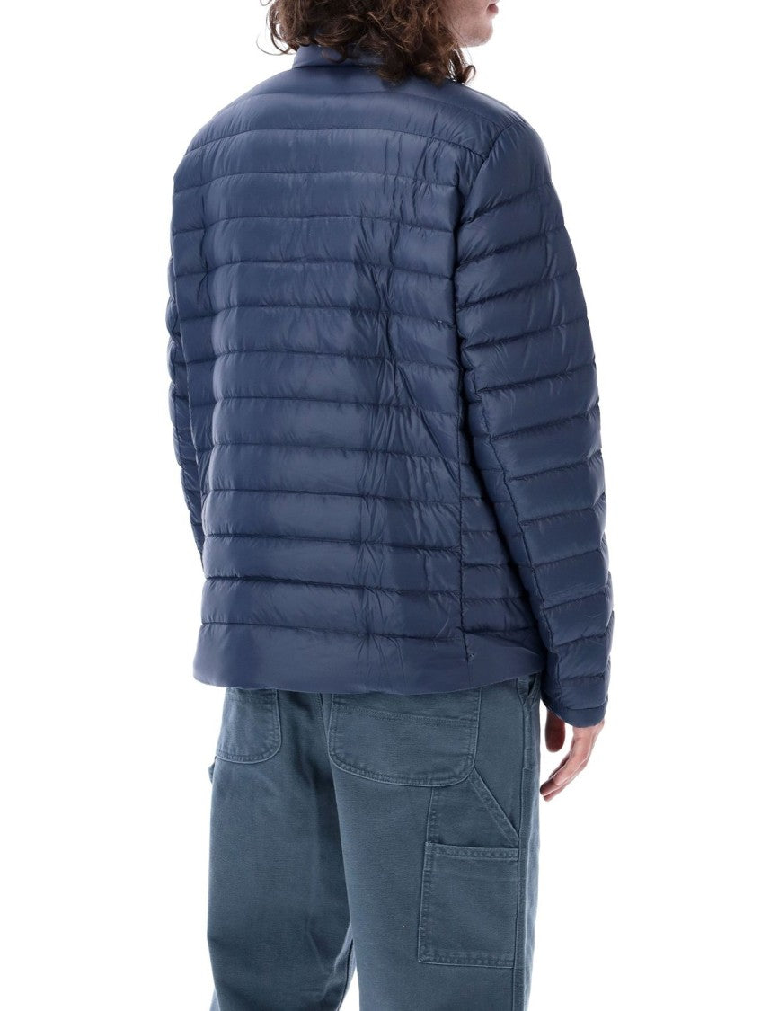 Quilted Down Jacket With High Collar And Front Zipper
