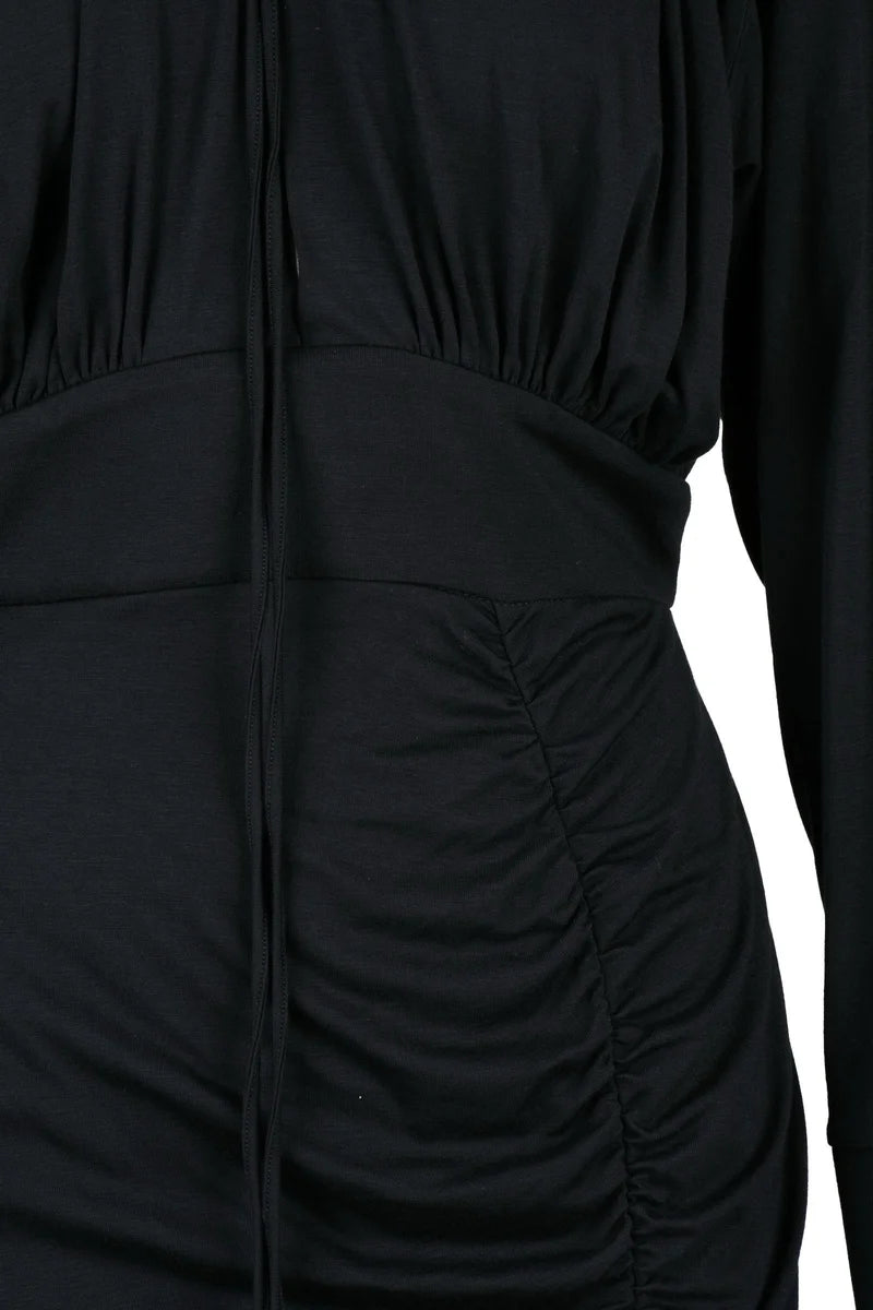 Jersey Dress Zip Raglan - Black