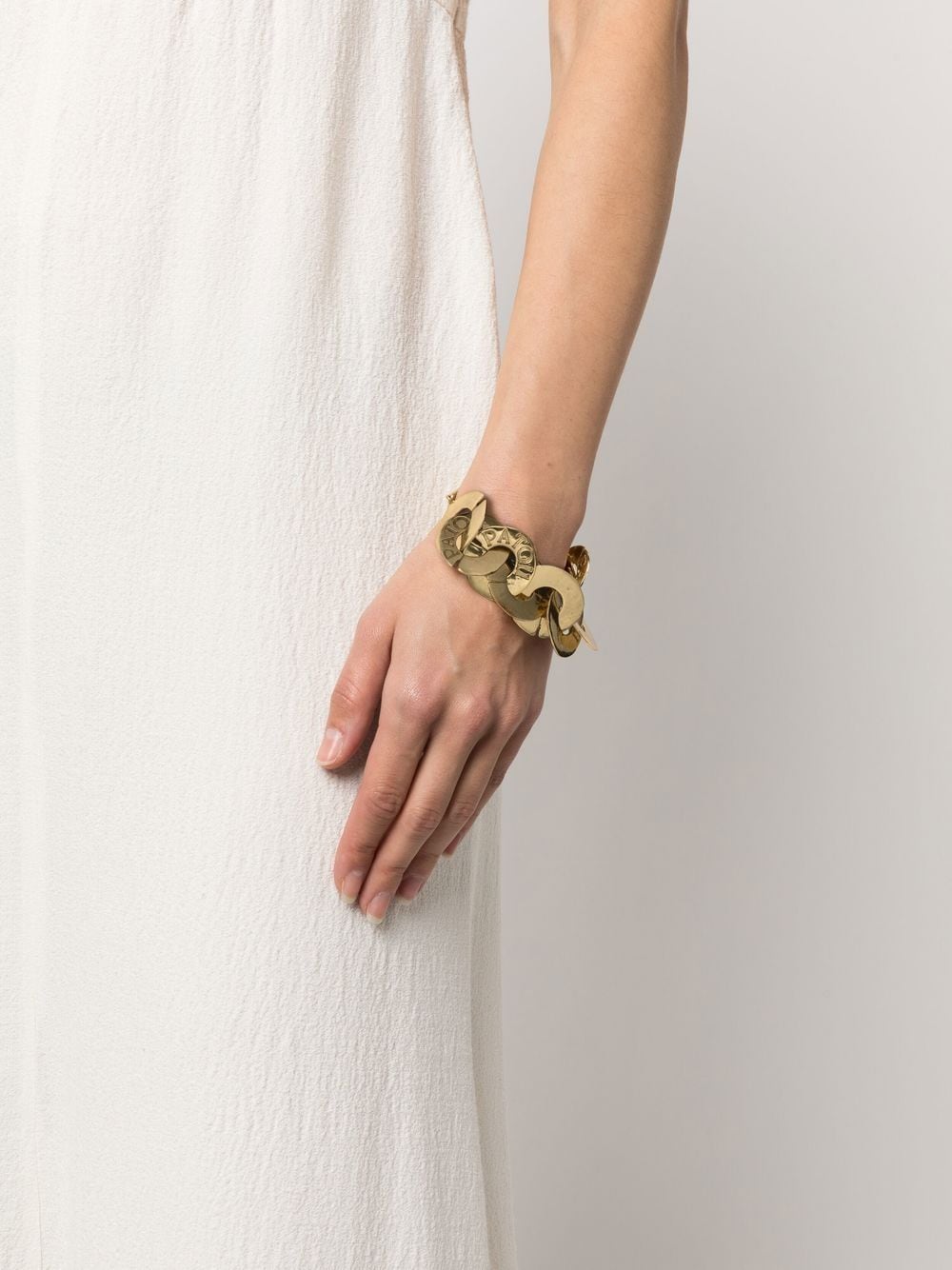 Hammered-Effect Gold-Plated Coin Bracelet