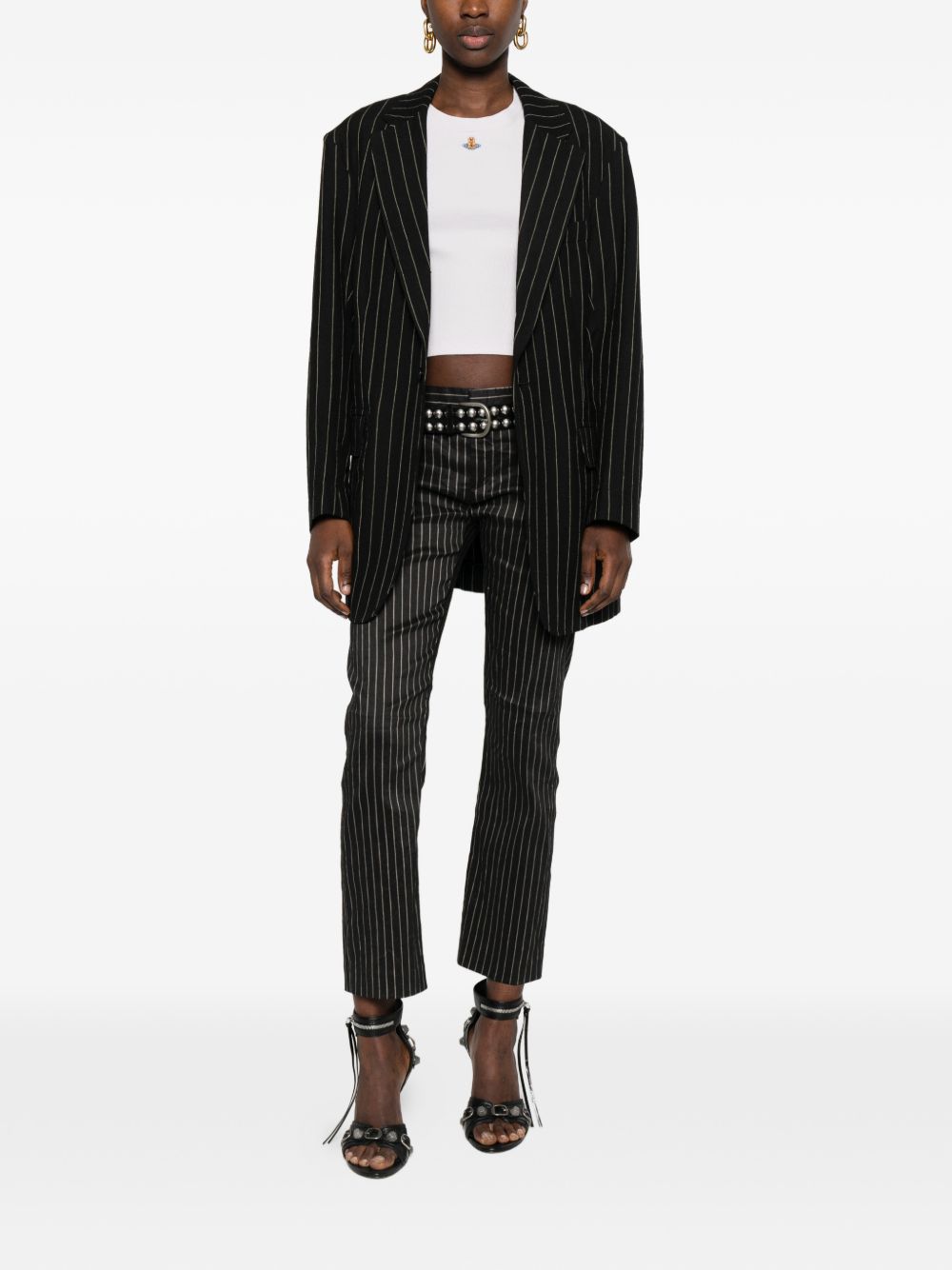 Fitted Ribbed Knit Top With Round Neckline