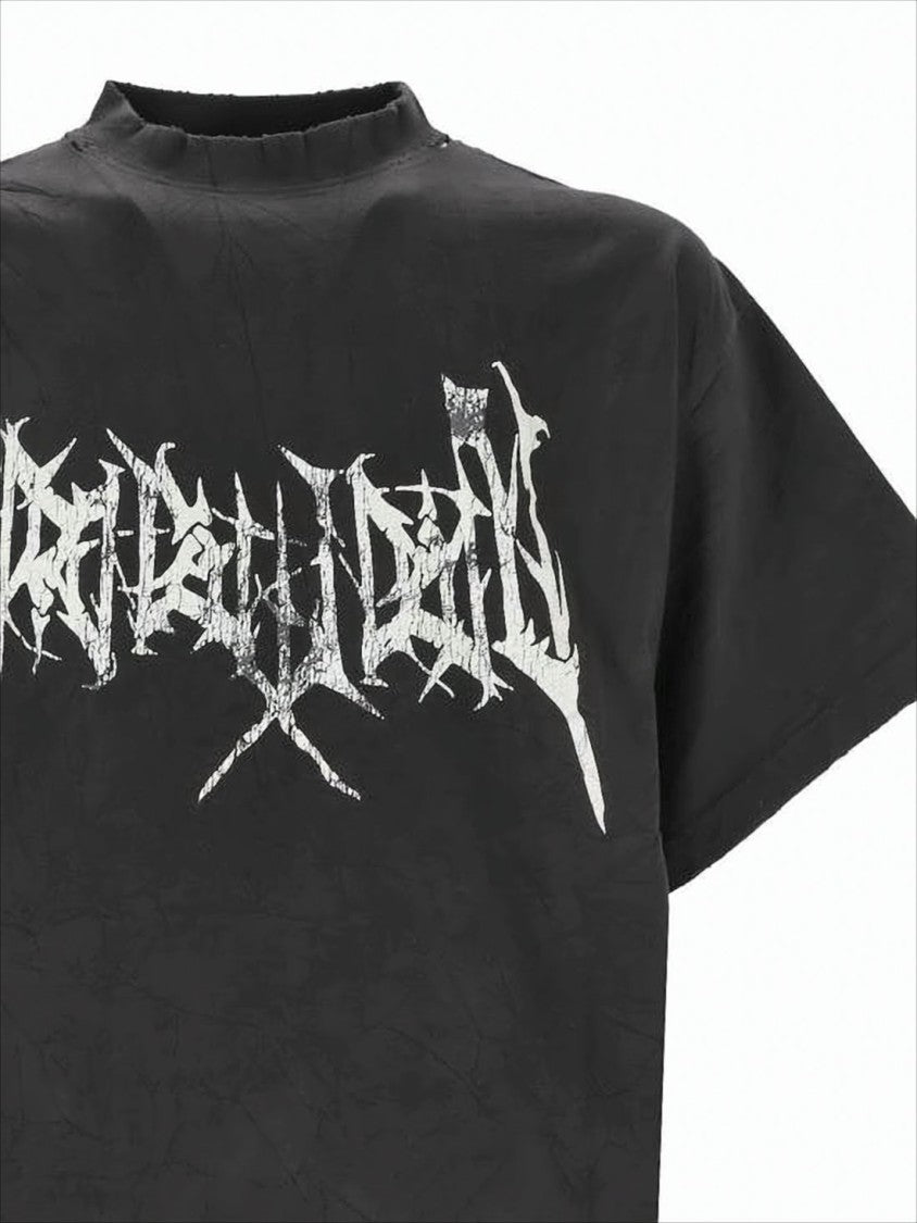 Black Short-Sleeve Cotton T-Shirt