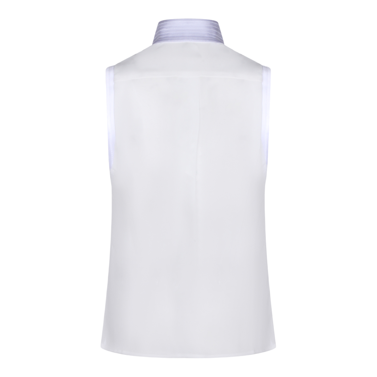 Sleeveless Top With Structured Collar And Buttons
