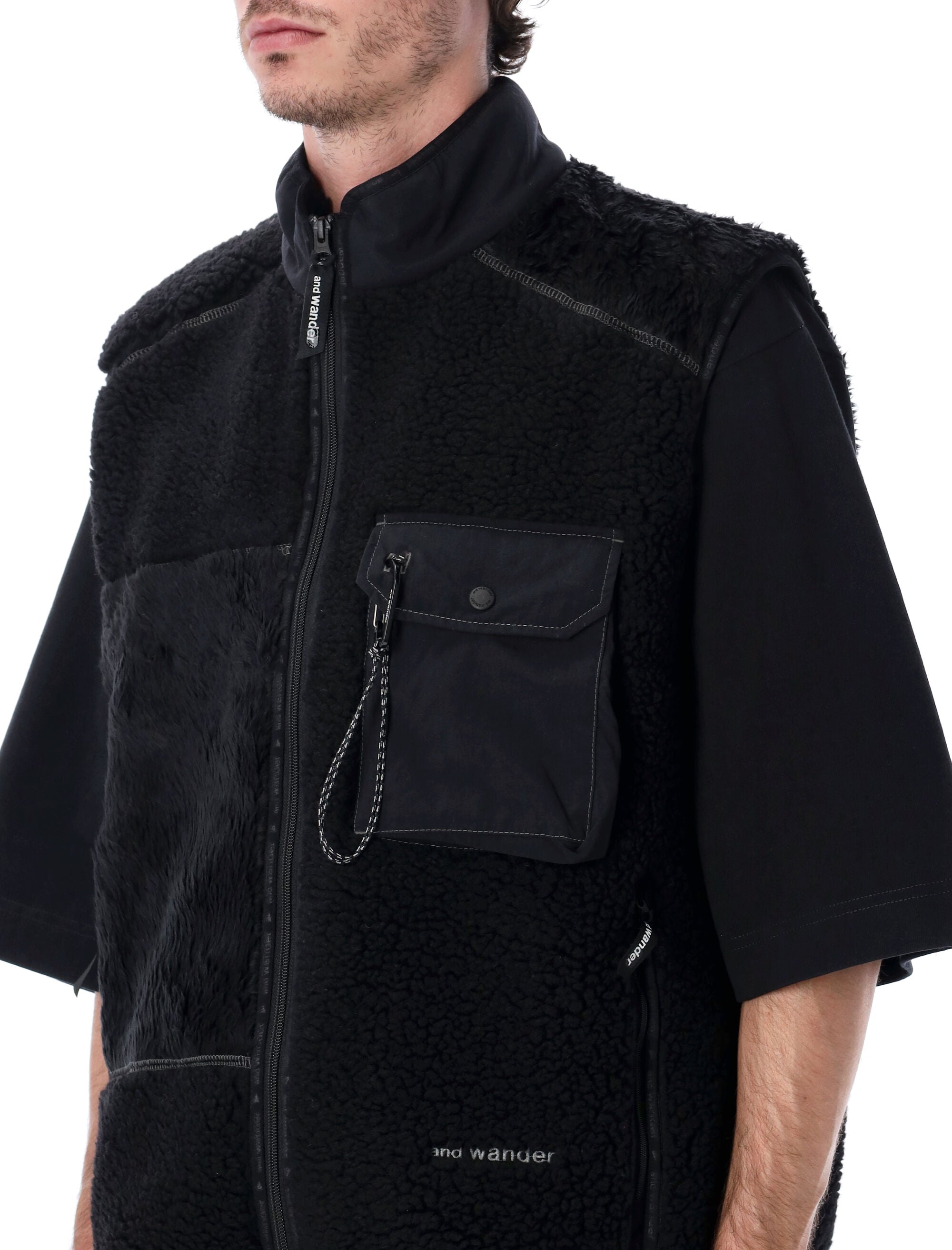 Mix Boa Patchwork Vest
