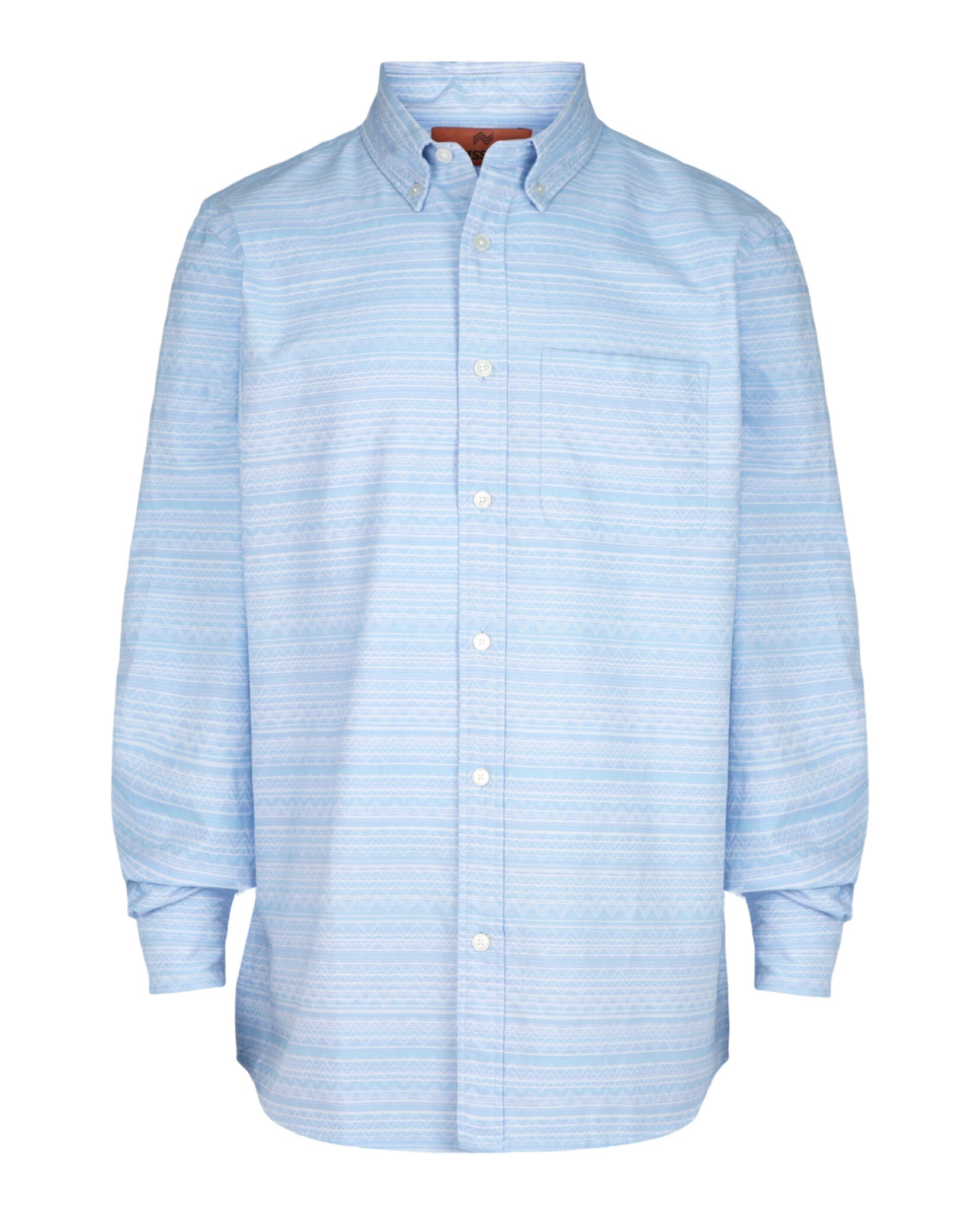 Chevron-Pattern Long-Sleeve Button-Down Shirt