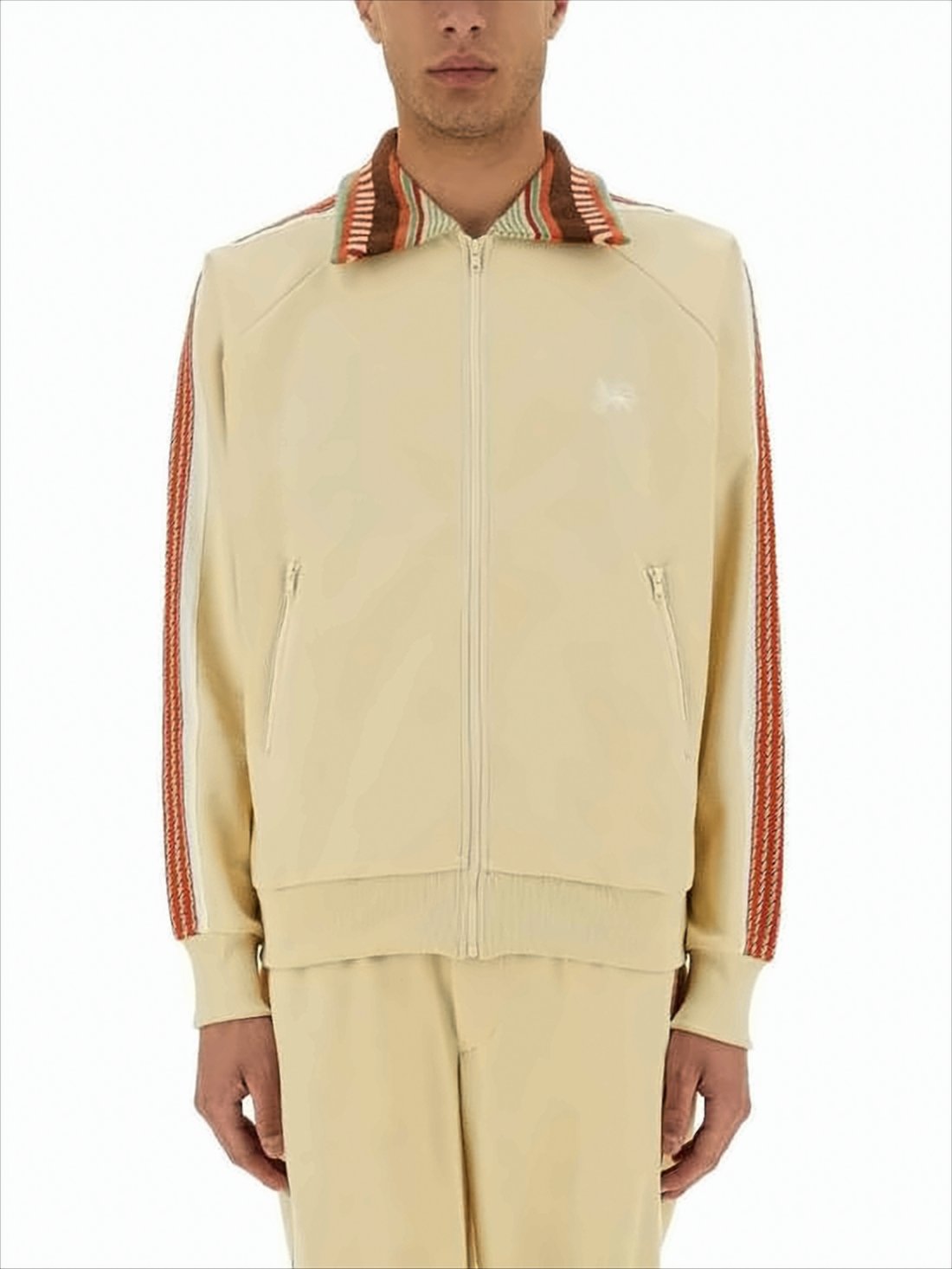 Luxe Zip-Up Jacket with Striped Detailing