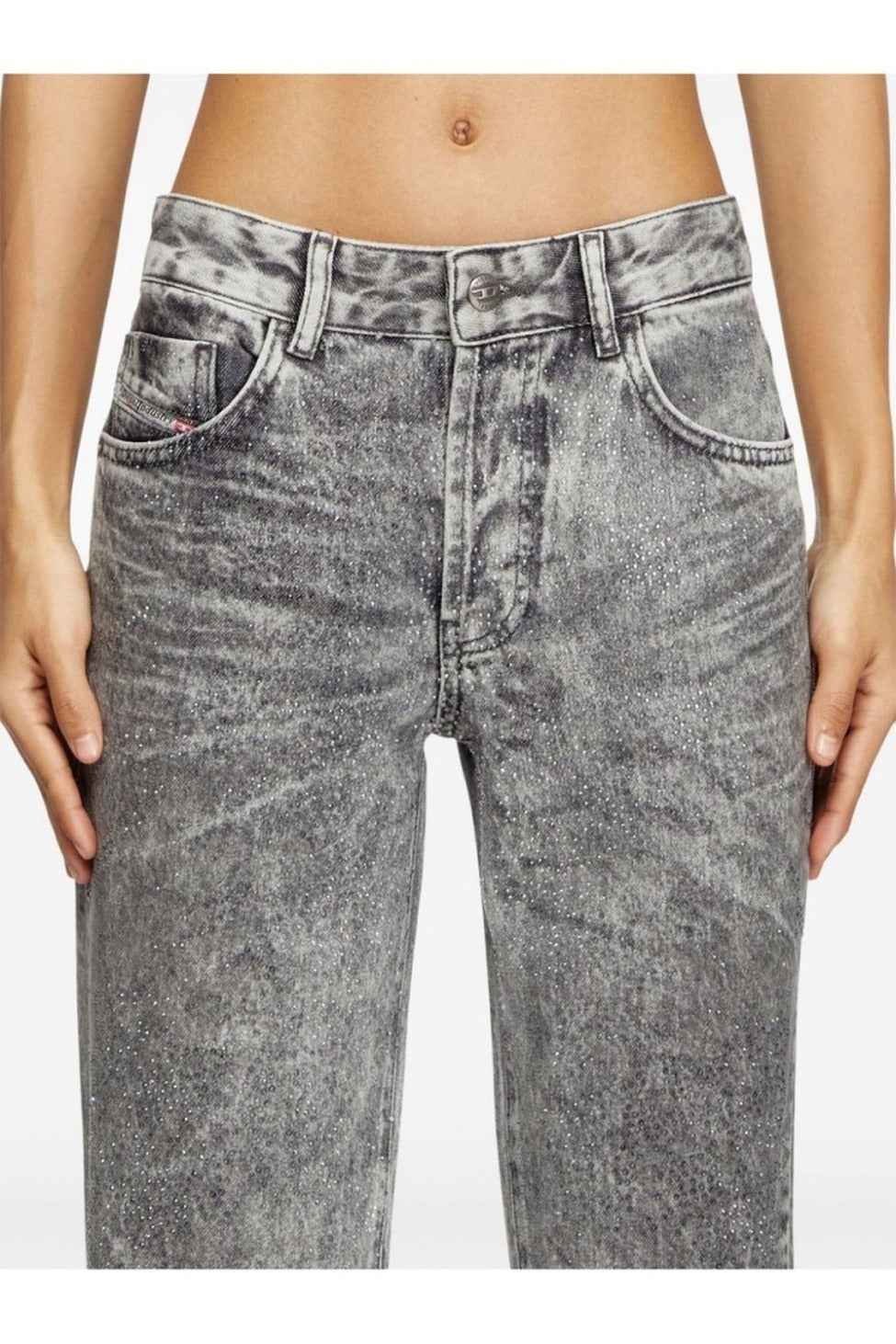 Relaxed Straight-Leg Jeans In Washed Grey Cotton