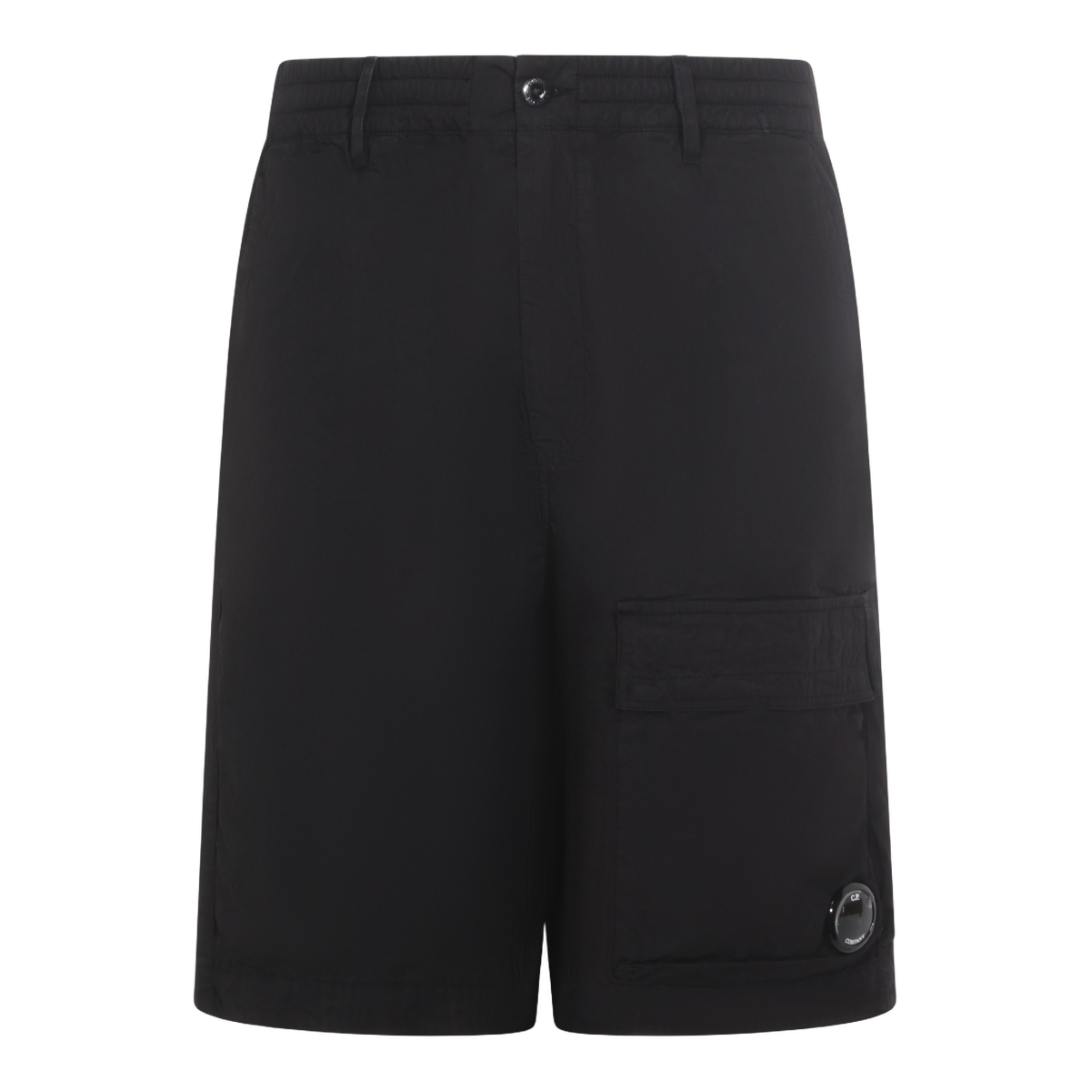 Structured Black Shorts with Cargo Pocket