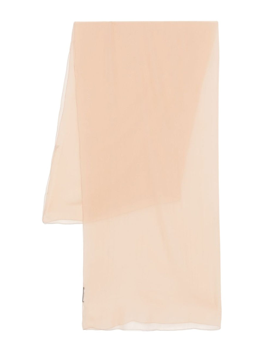 Sheer Silk Foulard in Subtle Light Beige