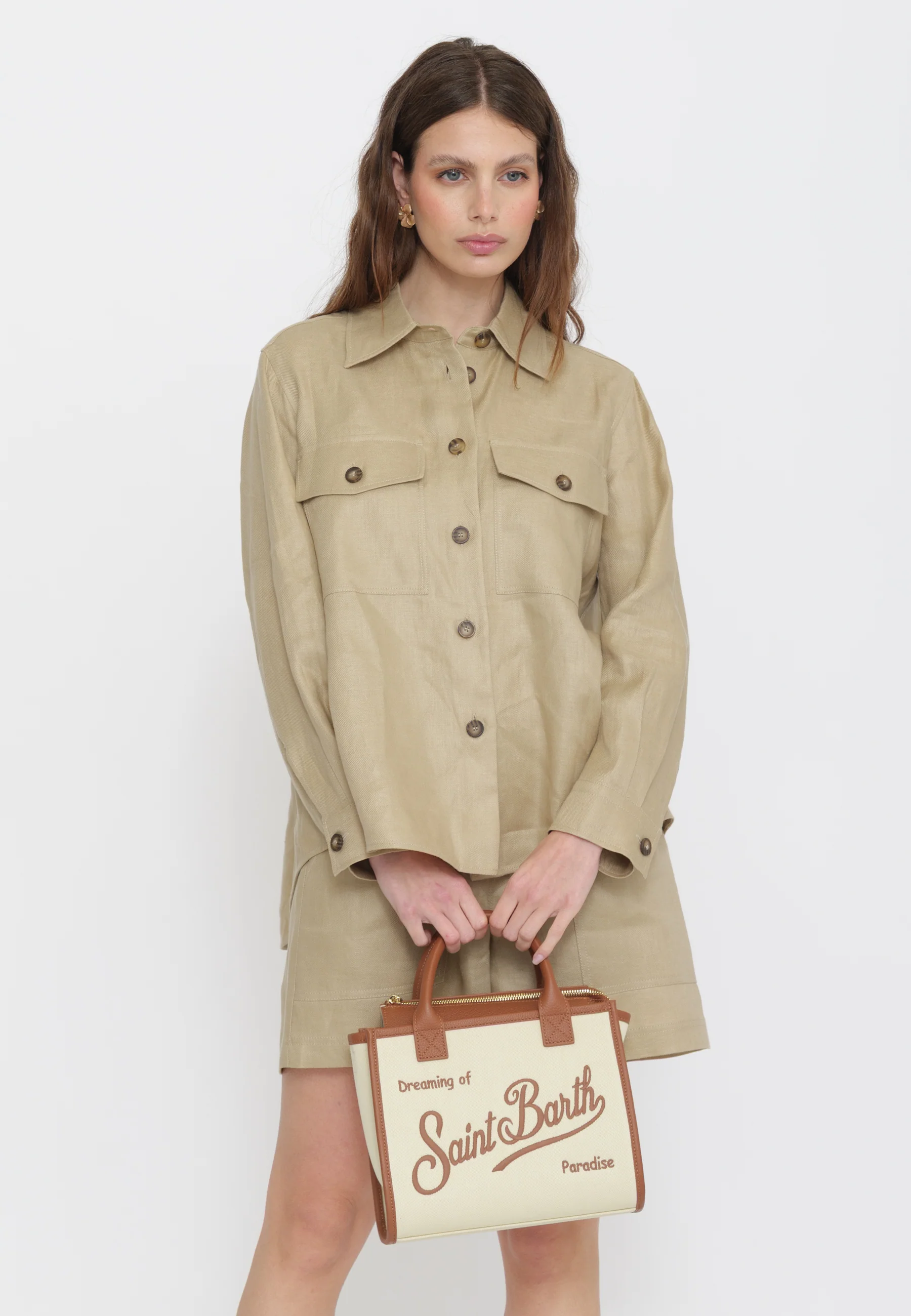 Rectangular Cream Canvas Tote Bag