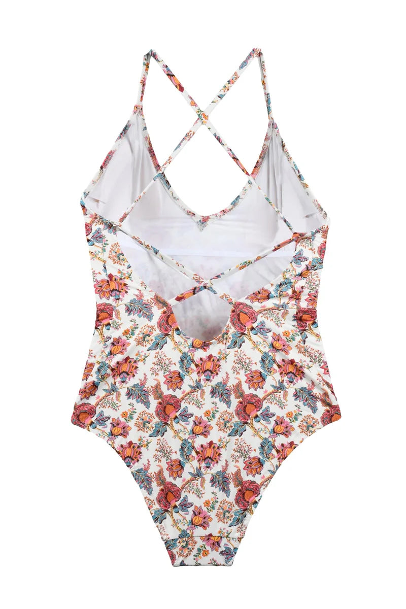 One-Piece Floral Print Swimsuit
