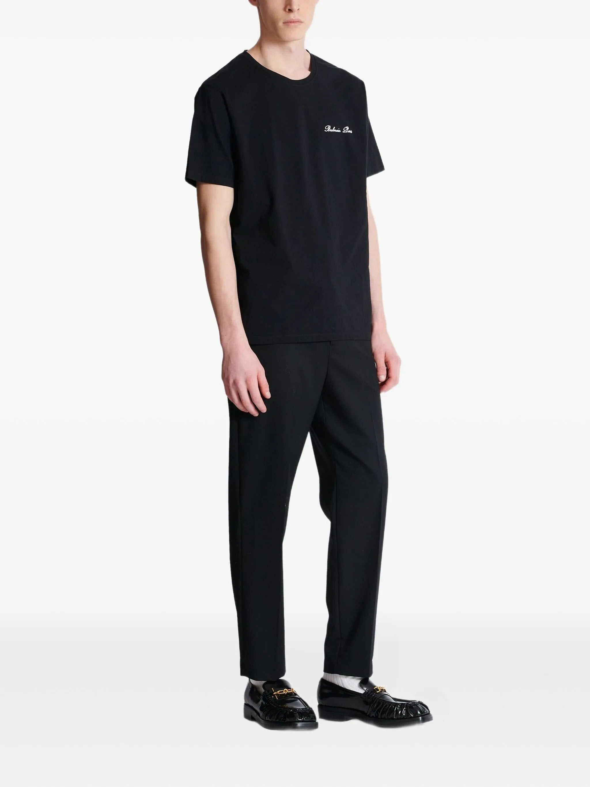 Black Loose Ss Script Logo T-Shirt