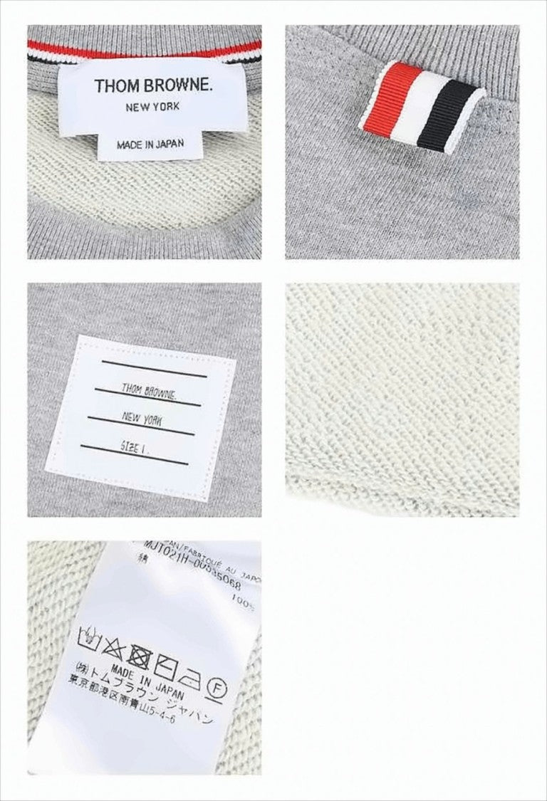 Crew Neck Sweatshirt with Horizontal Stripe Detail