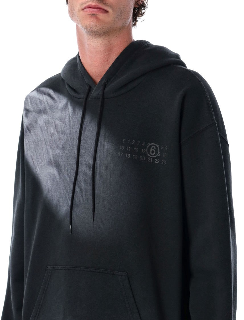 Mm6 Cotton Hoodie With Tonal Numeric Logo