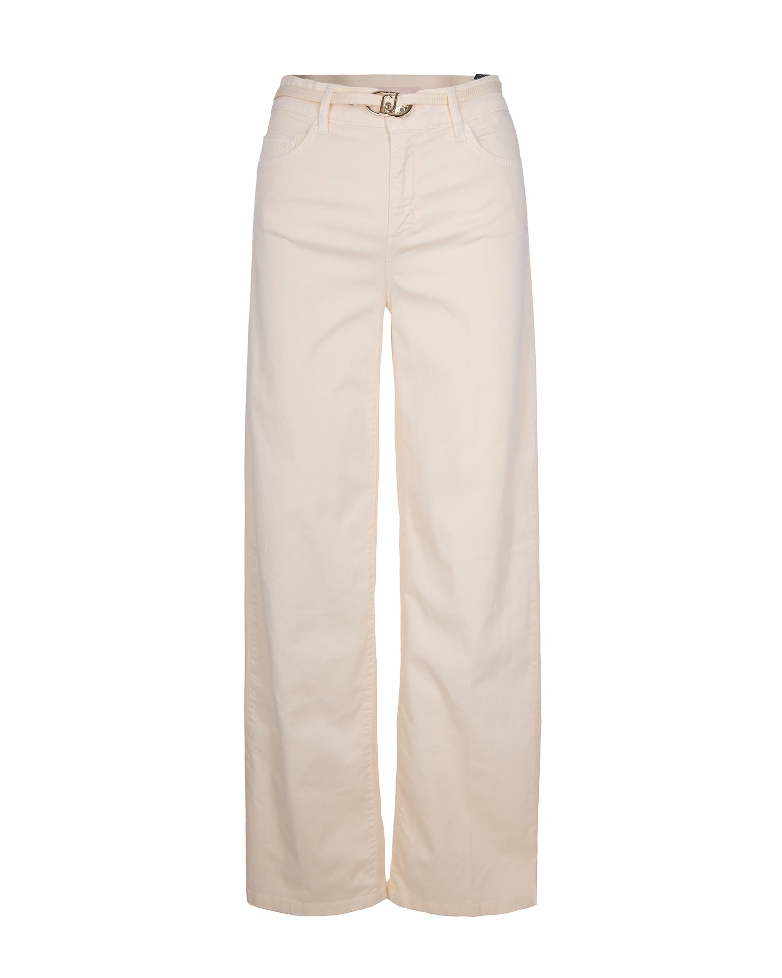 High-Waisted Flare Jeans with Logo Buckle Belt