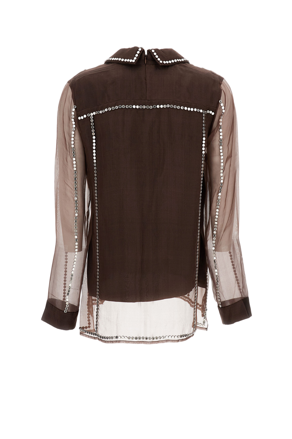 V-Neck Silk Organza Shirt