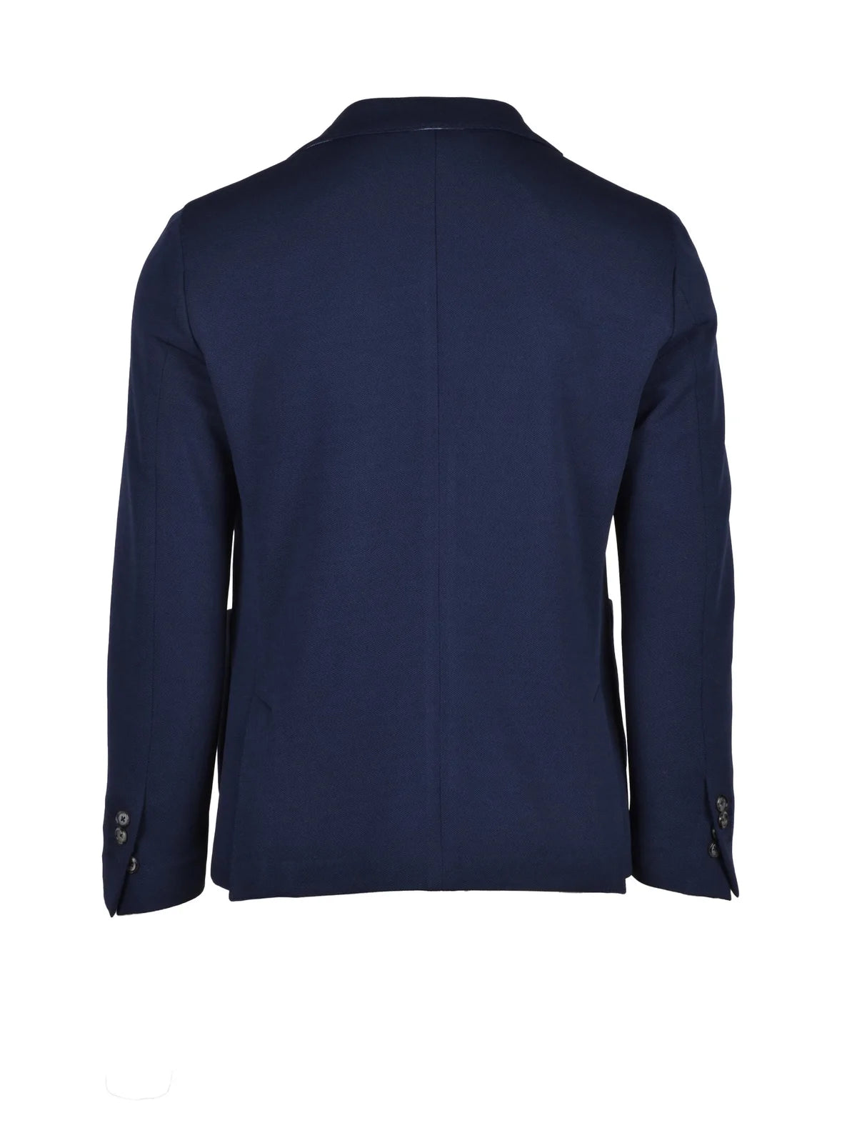 Blue Men Polyester Elastane Blazer Jacket
