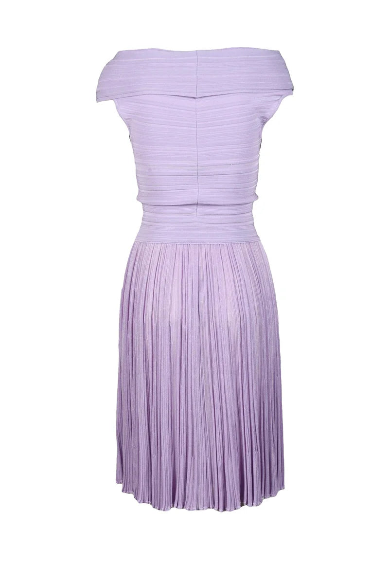 Knit Dress Viscose Elastane - Purple