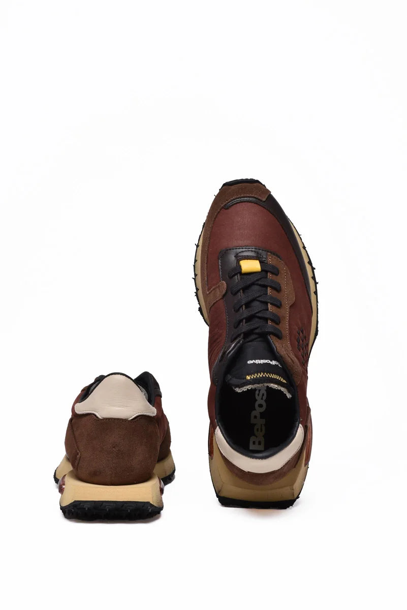 Leather/Polyester Sneakers - Brown/Bordeaux
