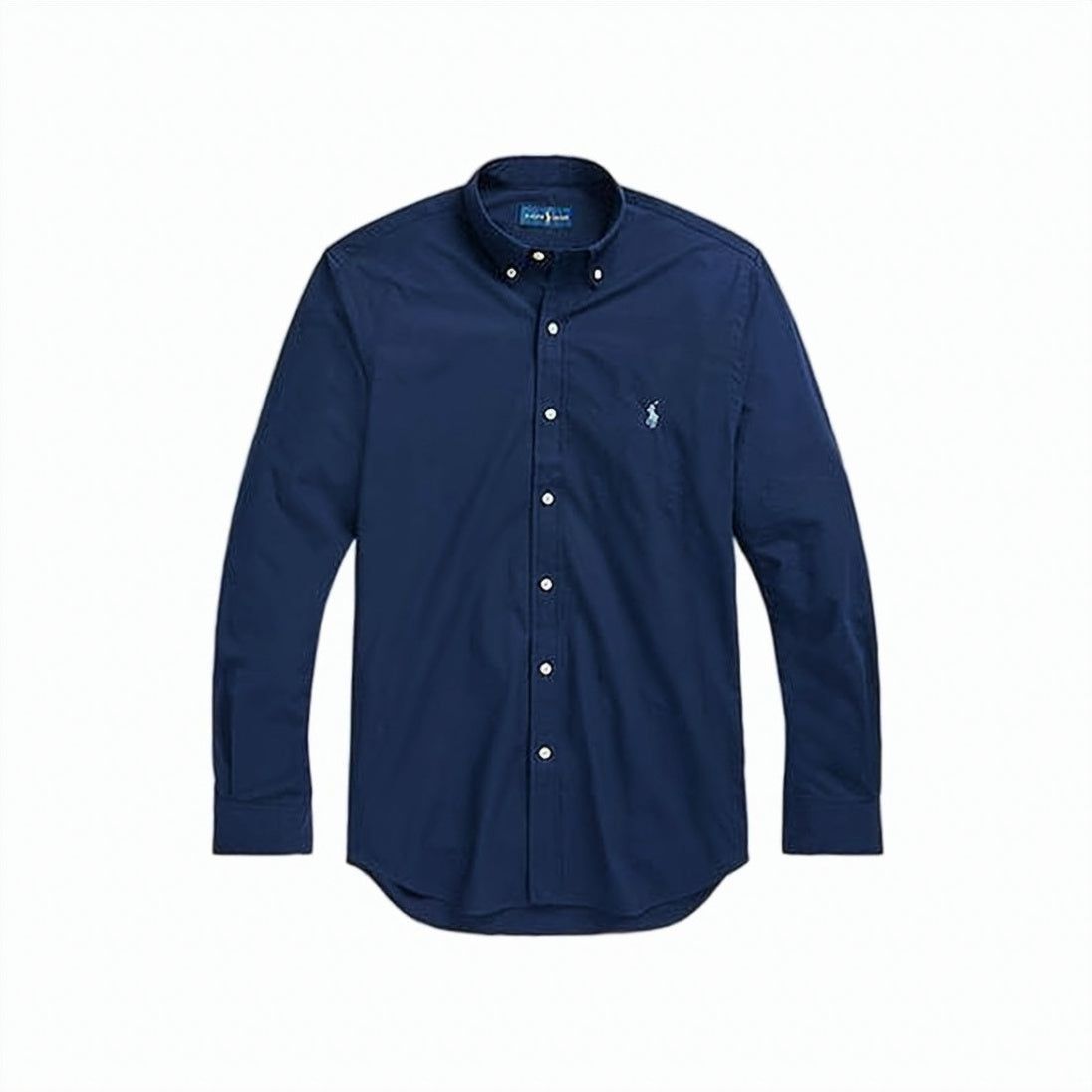 Long-Sleeve Button-Up Shirt with Classic Collar