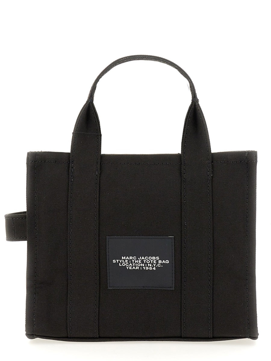 Black Cotton Canvas Small Logo Tote Bag