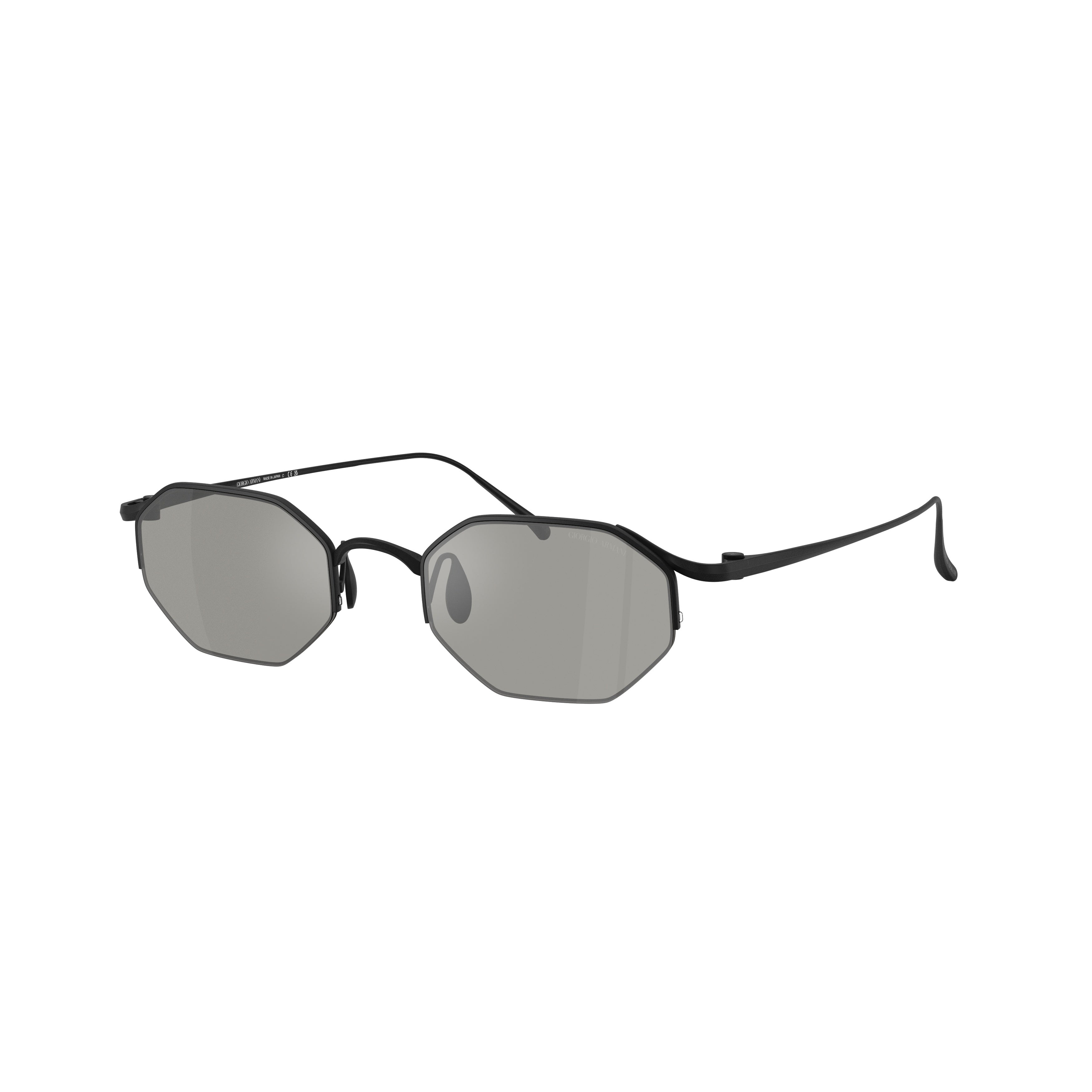 0ar6171t Geometric Octagonal Black Titanium Sunglasses