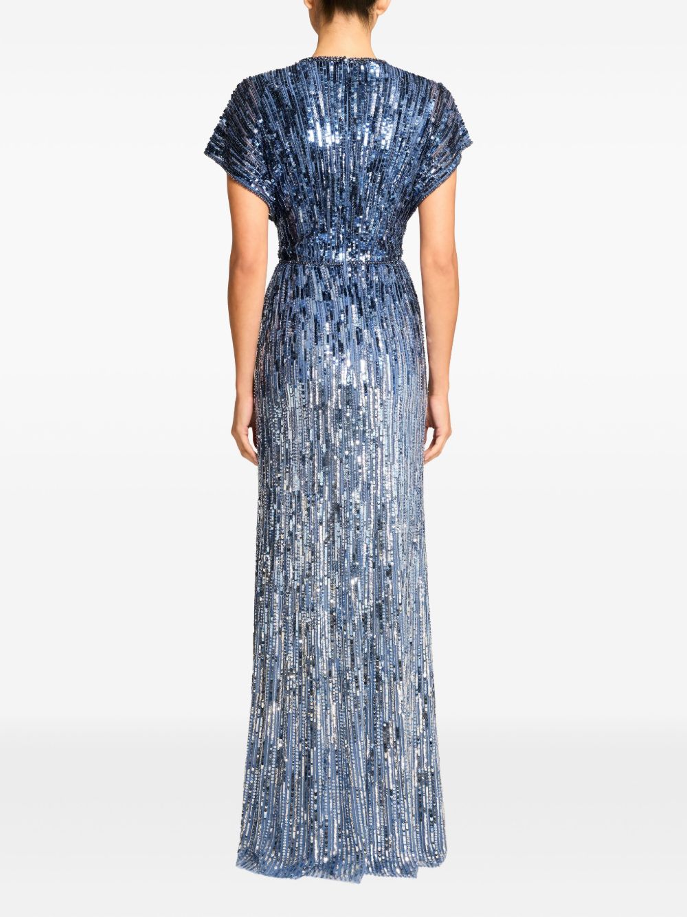 Floor-Length Column Dress With V-Neck