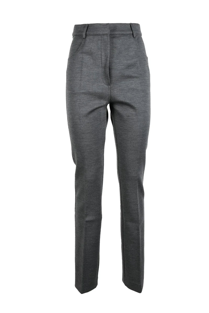 Tailored Grey Trousers with Concealed Fastening