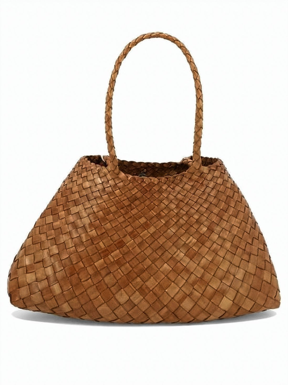 Spacious Woven Buffalo Leather Tote