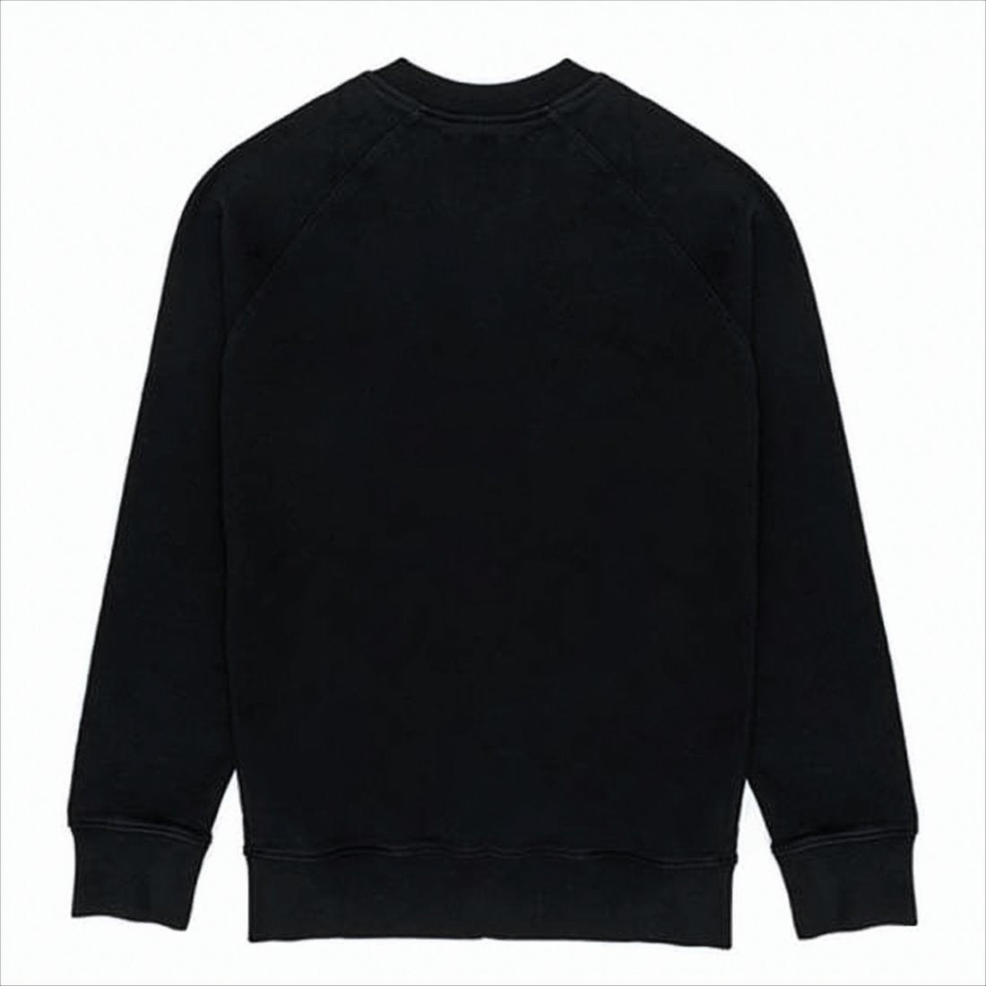 Long-Sleeve Black Crewneck Sweatshirt With Ribbed Cuffs