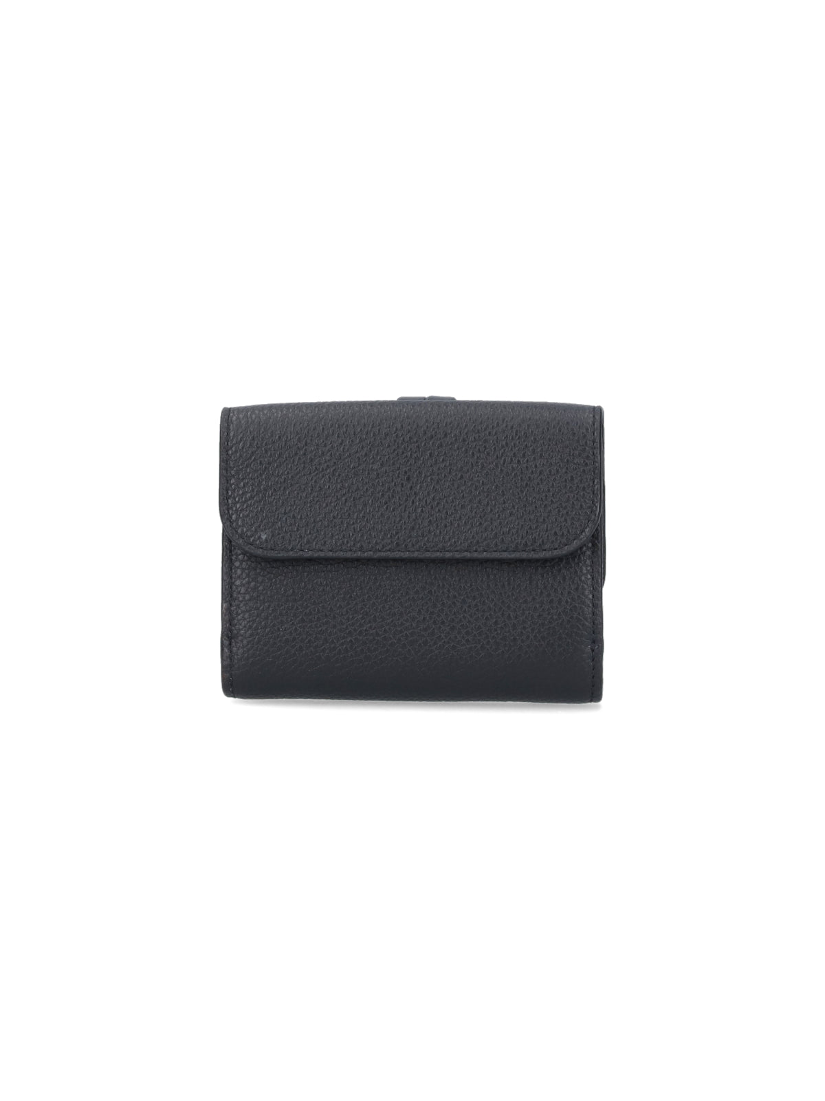 Black Alphabet Textured Leather Wallet