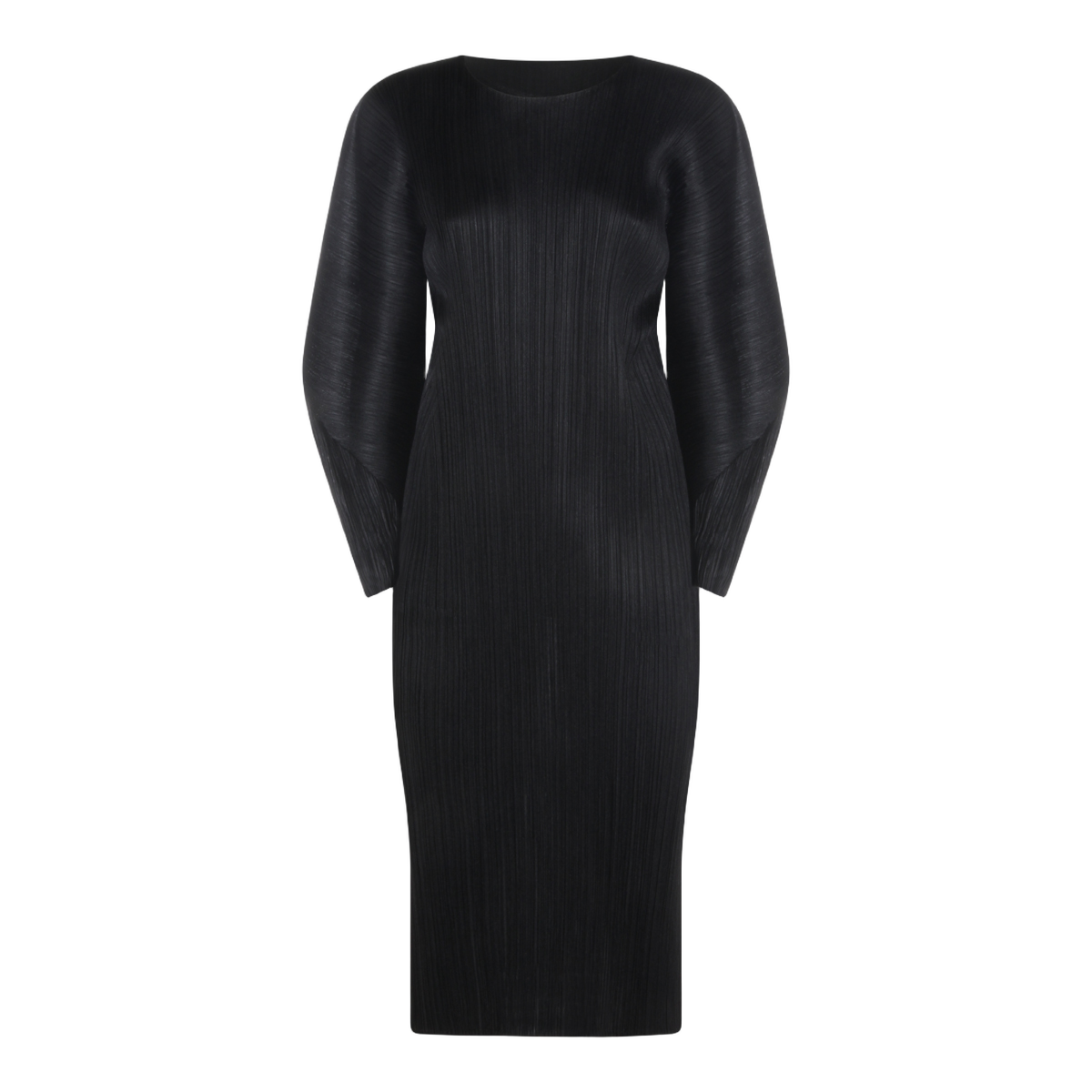 Body-Skimming Midi Dress with Pleated Fabric