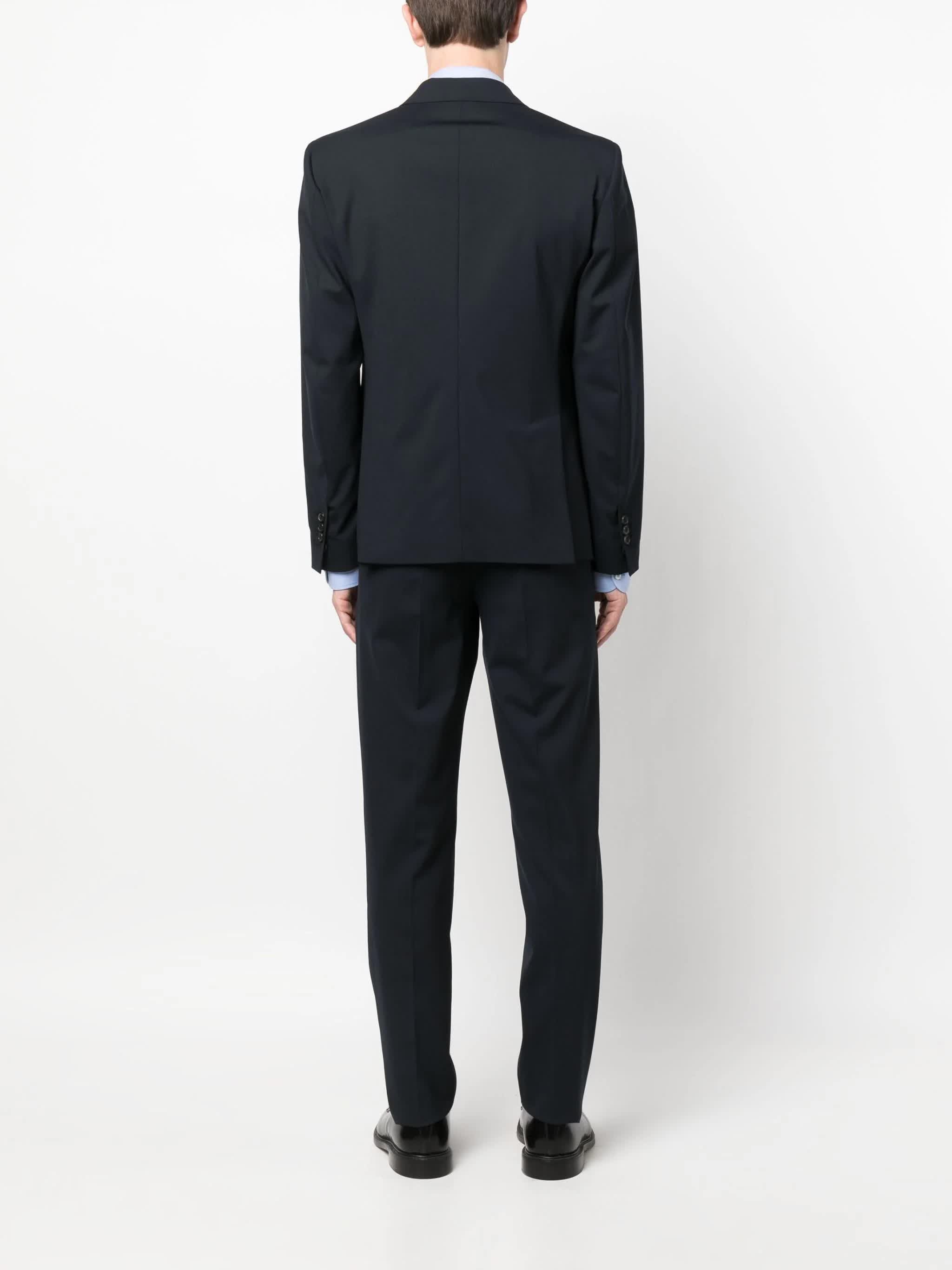 Tailored Black Two-Piece Cotton Suit